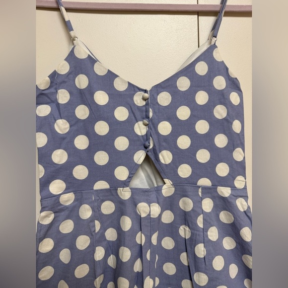 NWOT | Main Strip Blue Polka Dot Jumpsuit/ Romper Midi Size L - Picture 7 of 8